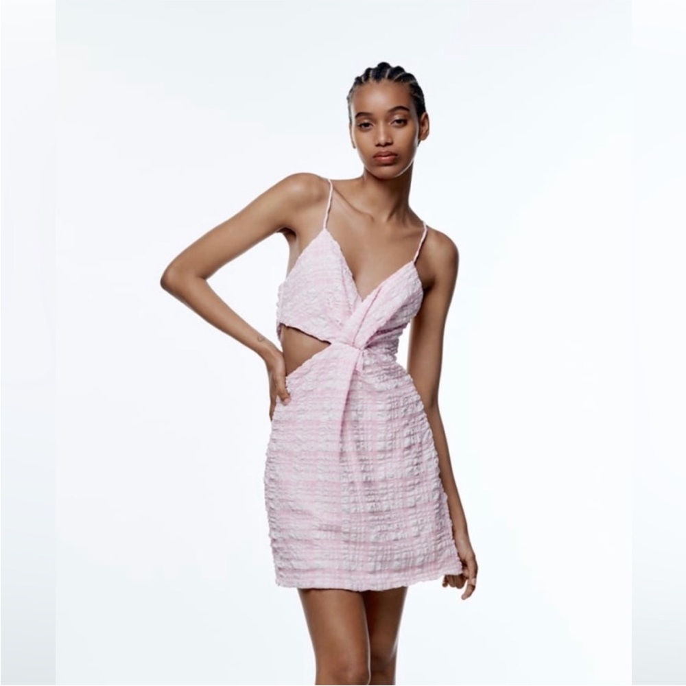 Zara texture cutout dress🌸